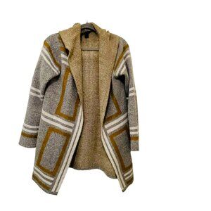 BYdesign Womens Jacket Hooded Knit Cardigan Geometric Pattern Size‎ Medium